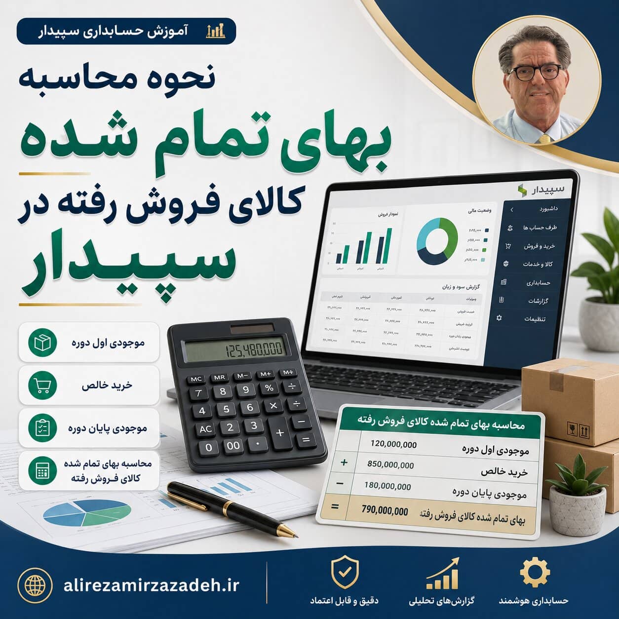 نحوه محاسبه بهای تمام شده کالای فروش رفته در سپیدار